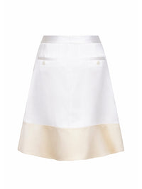 Toteme Women White Satin Short Tuxedo-Style Skirt