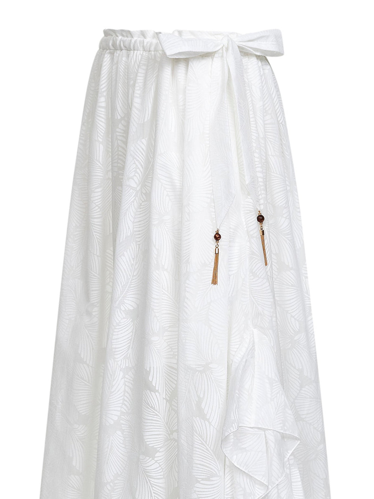 Zimmermann Women Ivory Printed Cotton Blend Daylight Maxi Skirt