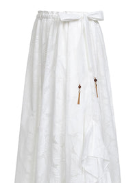 Zimmermann Women Ivory Printed Cotton Blend Daylight Maxi Skirt