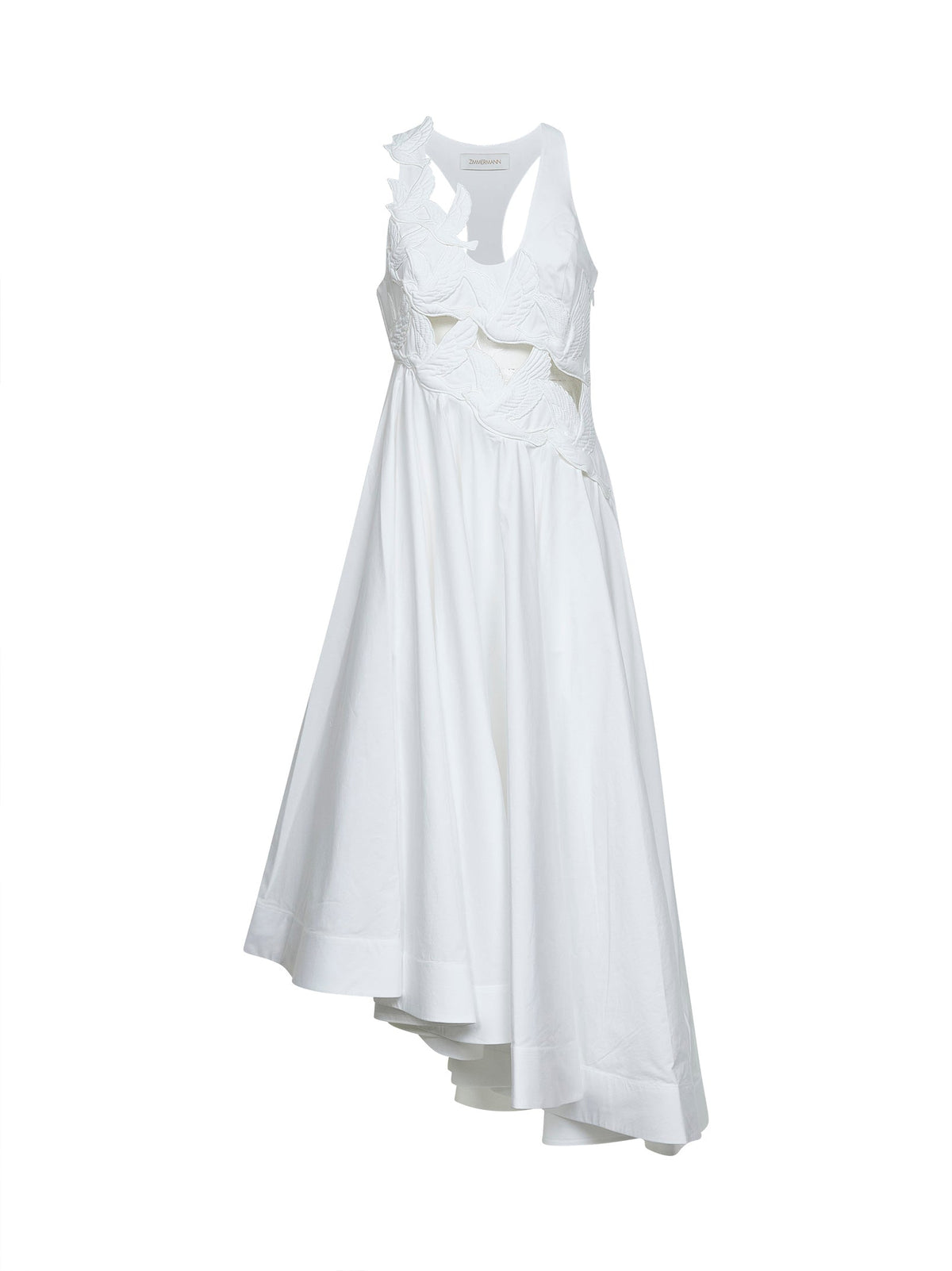 Zimmermann Women Ivory Cotton Luna Applique Midi Dress