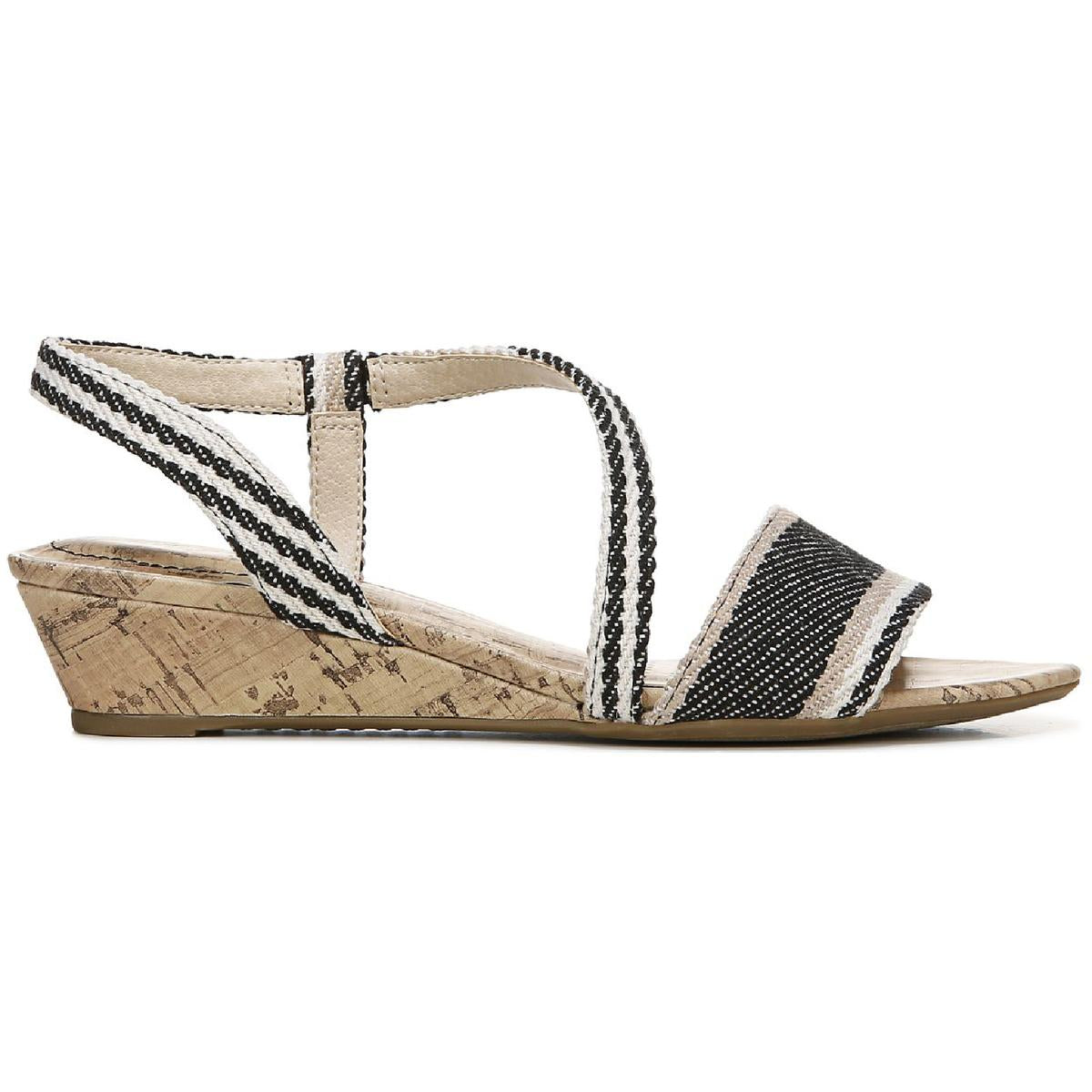 Yasmine Womens Faux Leather Slip On Wedges