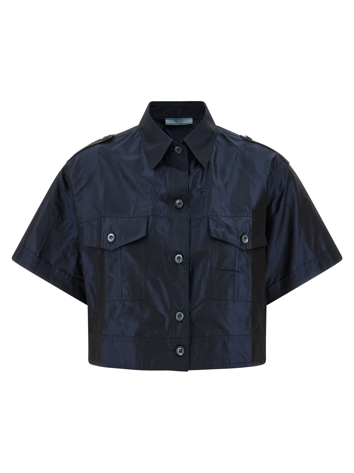 Prada Women Cropped Taffeta Shirt