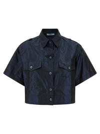Prada Women Cropped Taffeta Shirt