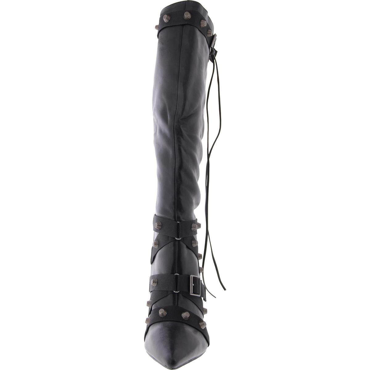 Fink Womens Faux Leather Embellished Knee-High Boots
