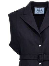 Prada Women Belt Wool Vest