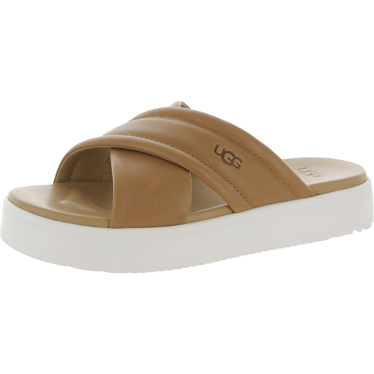 Zayne Crossband Womens Leather Open Toe Platform Sandals