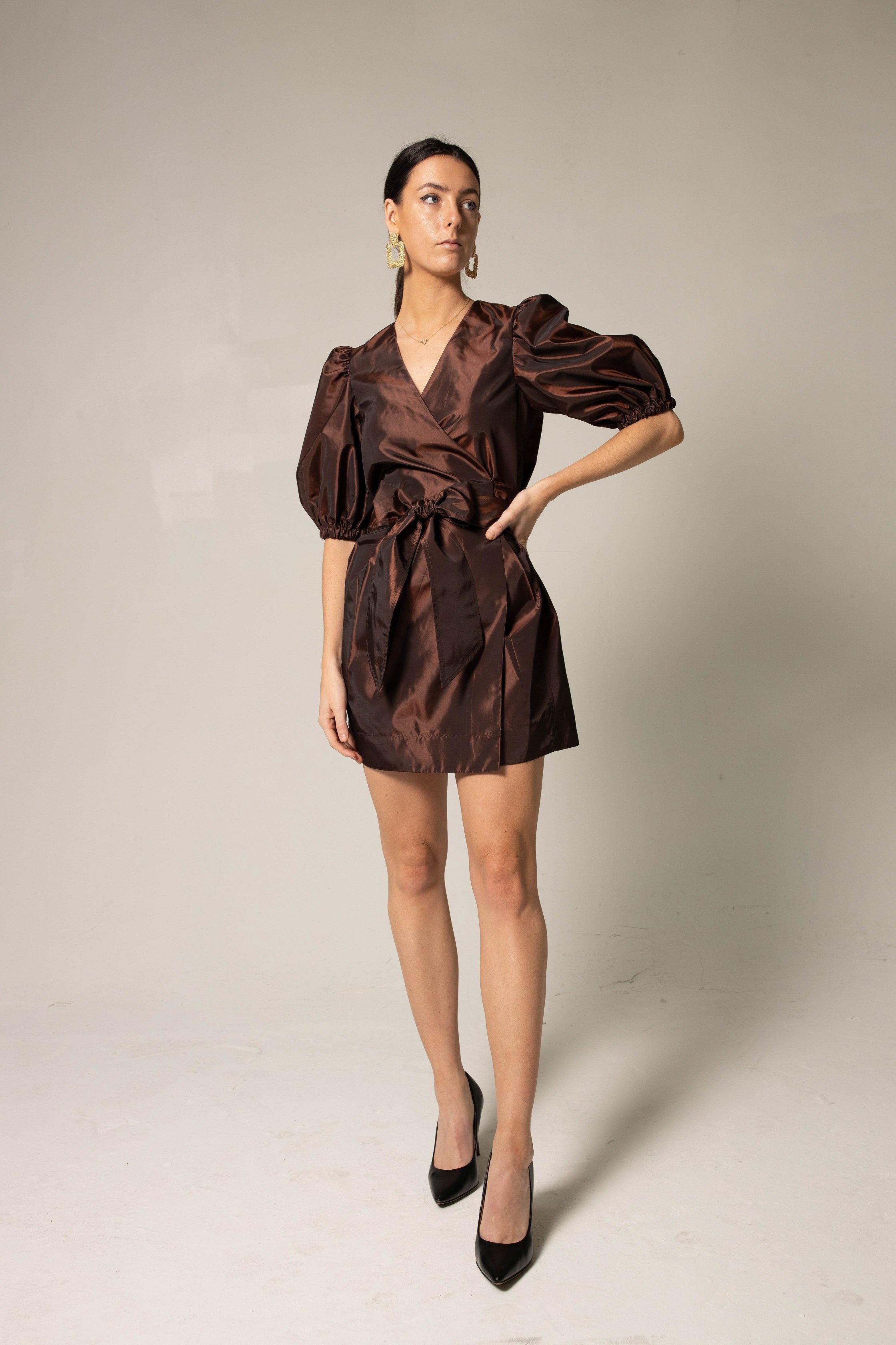 Power Bordeaux Red Wrap Dress4