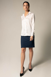 Elegance Silk Blouse in White2