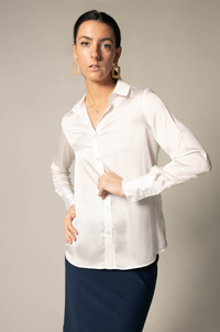Elegance Silk Blouse in White1