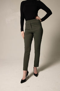 Olive Skinny Pants Women's Trousers2