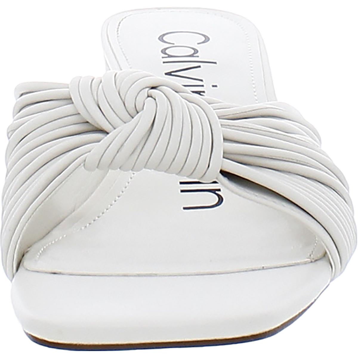 Beanca Womens Faux Leather Slip-On Strappy Sandals