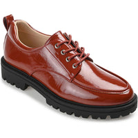 Zina Womens Patent Lugged Sole Oxfords