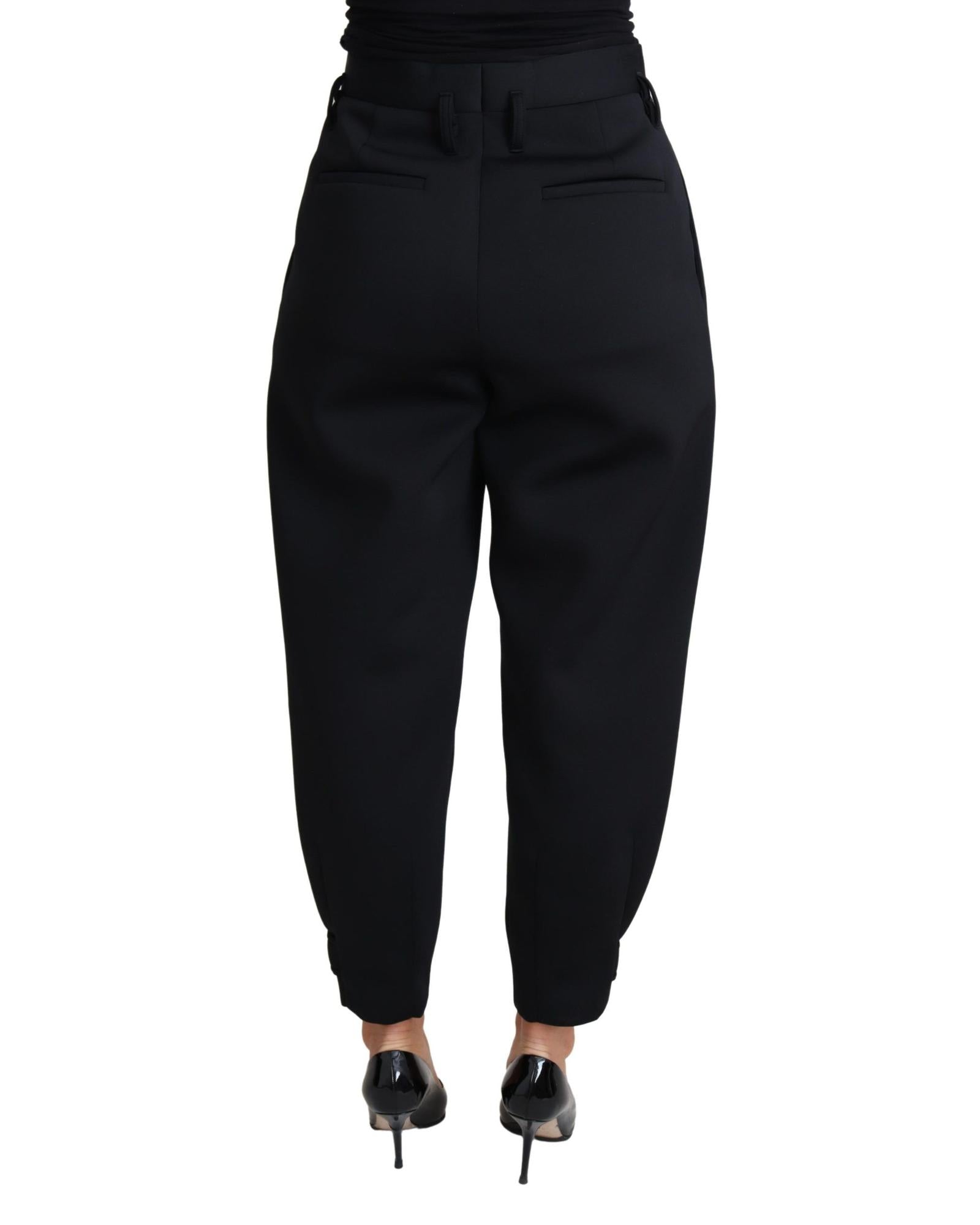 Dolce & Gabbana Black High Waist Pleated Trousers