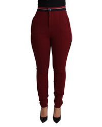 Dolce & Gabbana Women's Burgundy Jogger Pants 4 Red