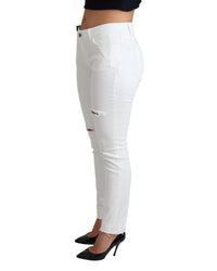 Dolce & Gabbana Women's White Distressed Skinny Jeans