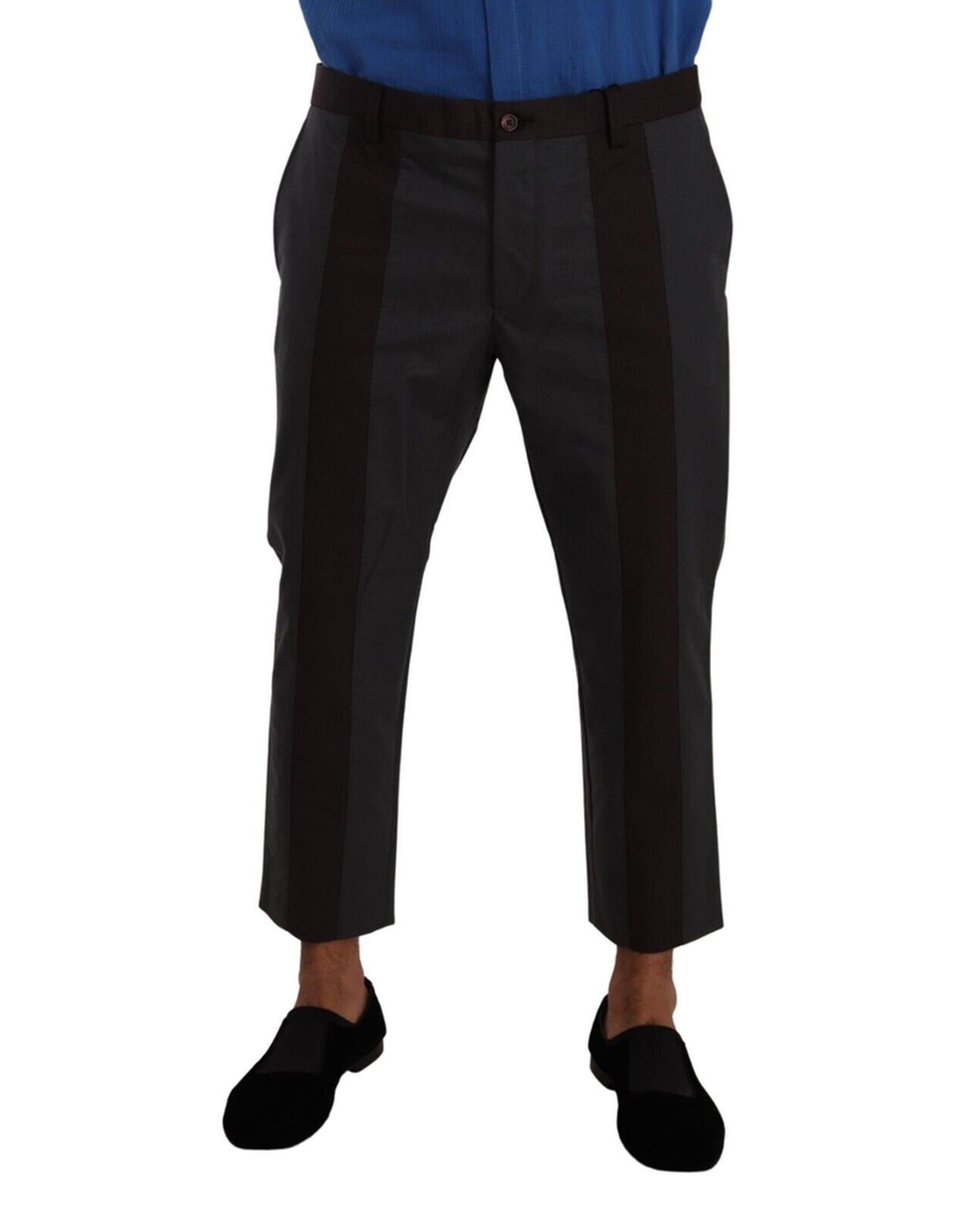 Dolce & Gabbana  Men's Black Slim Fit Wool Trousers
