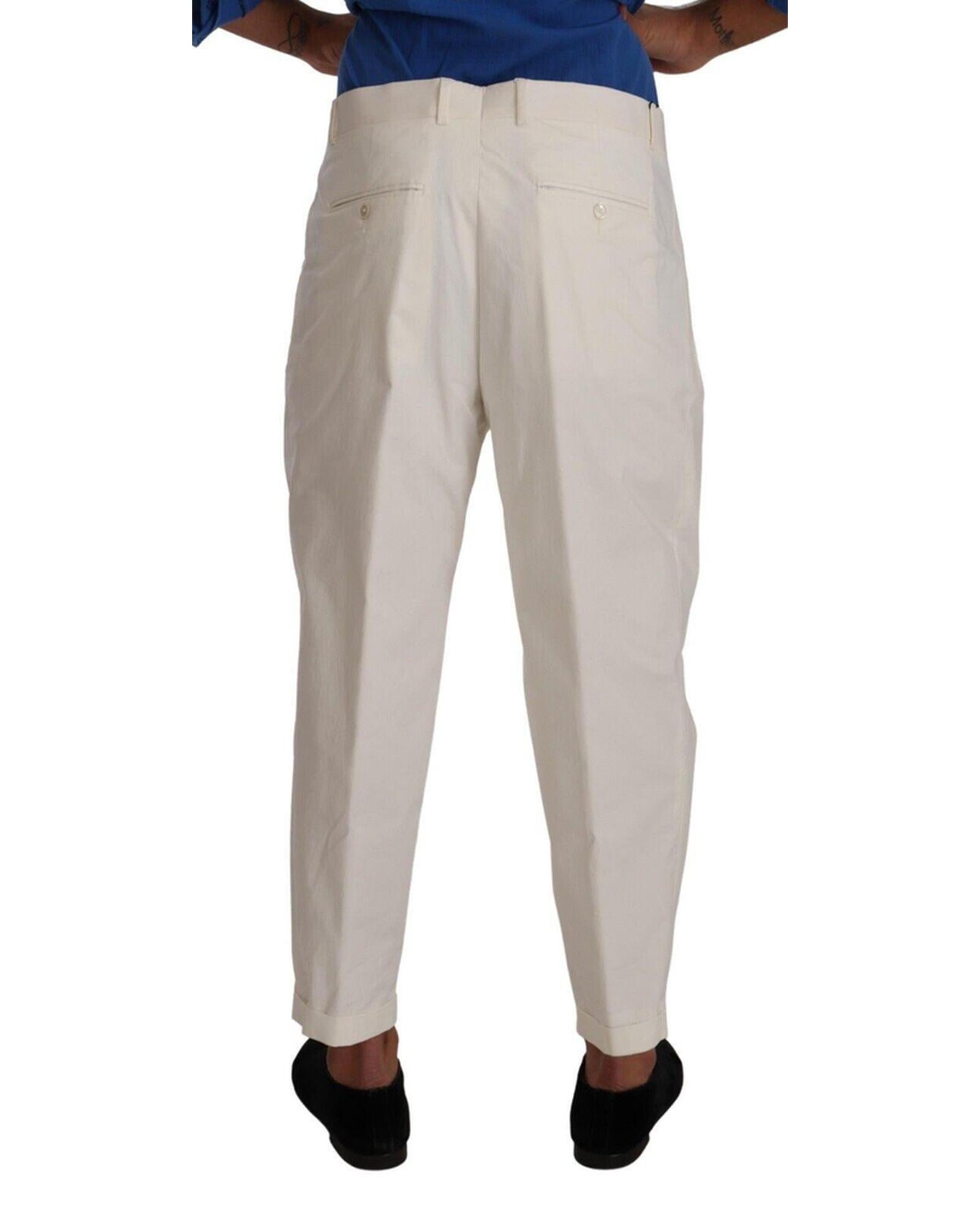 Dolce & Gabbana  Men's Pleated Trousers White