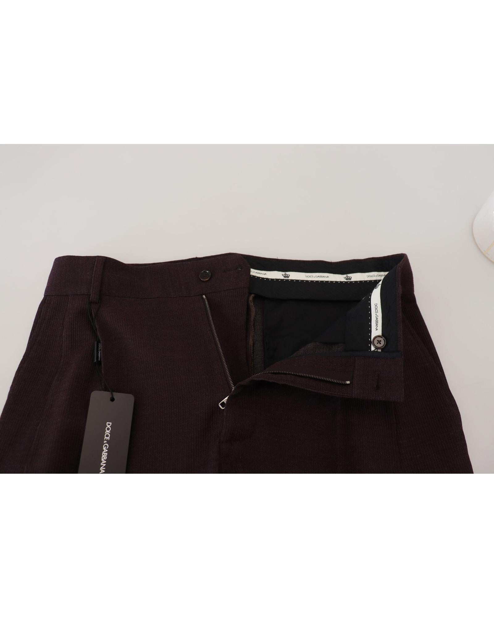 Dolce & Gabbana Men's Classic Fit Wool Trousers in Black