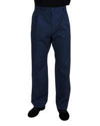 Dolce & Gabbana Classic Fit Blue Wool Dress Pants