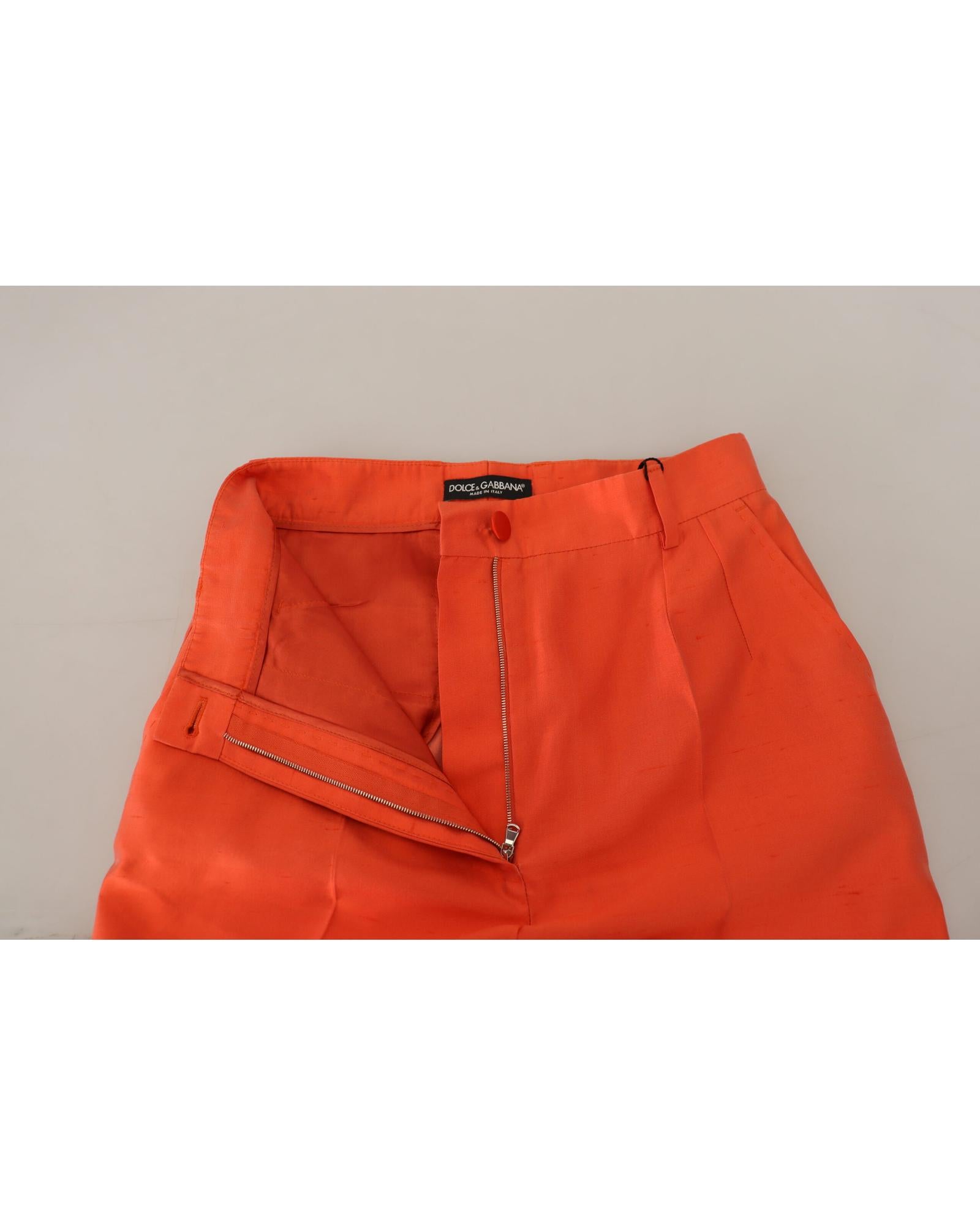 Dolce & Gabbana Silk Shorts in Orange