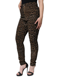 Dolce & Gabbana Leopard Print High Waist Skinny Jeans for Women