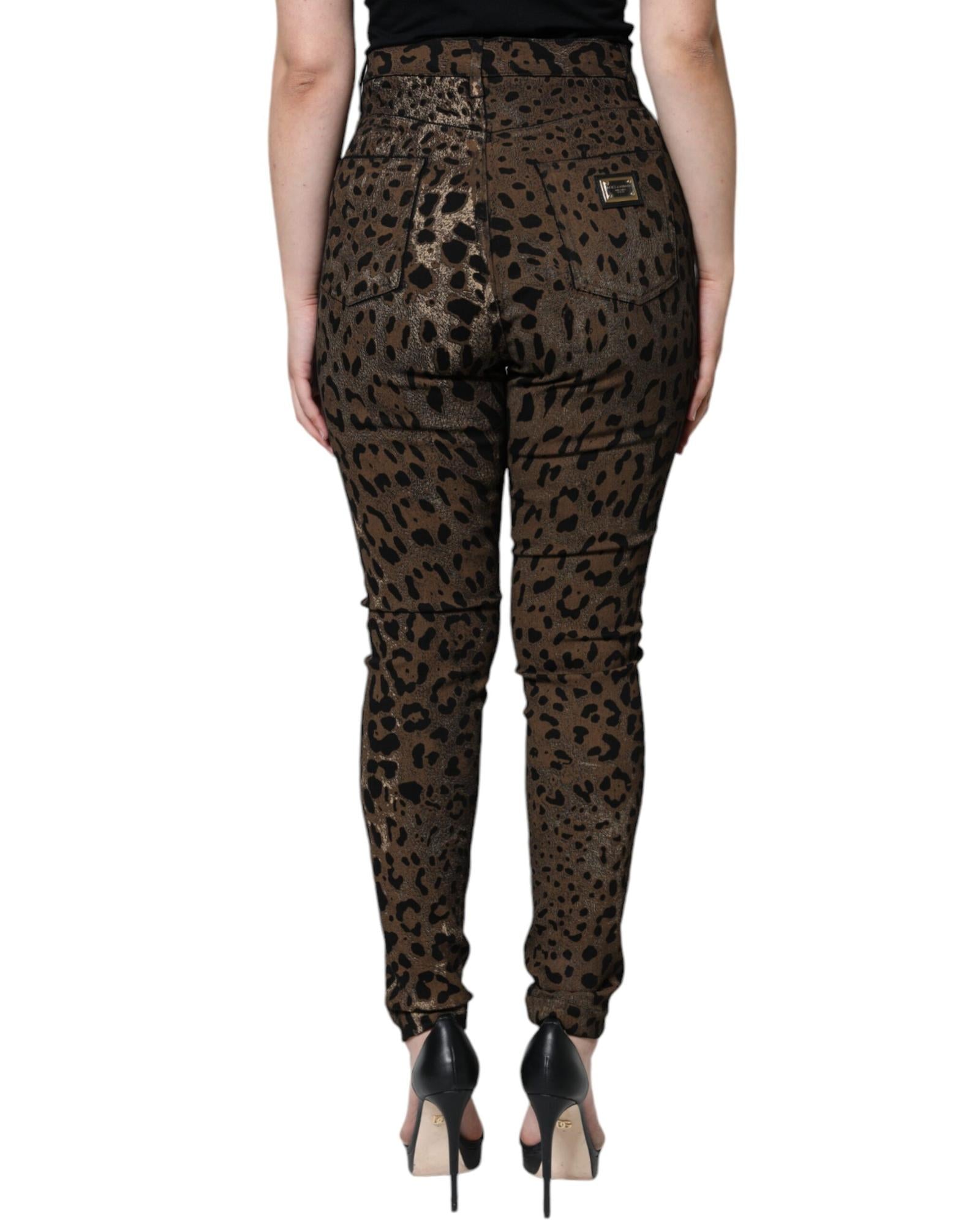 Dolce & Gabbana Leopard Print High Waist Skinny Jeans for Women