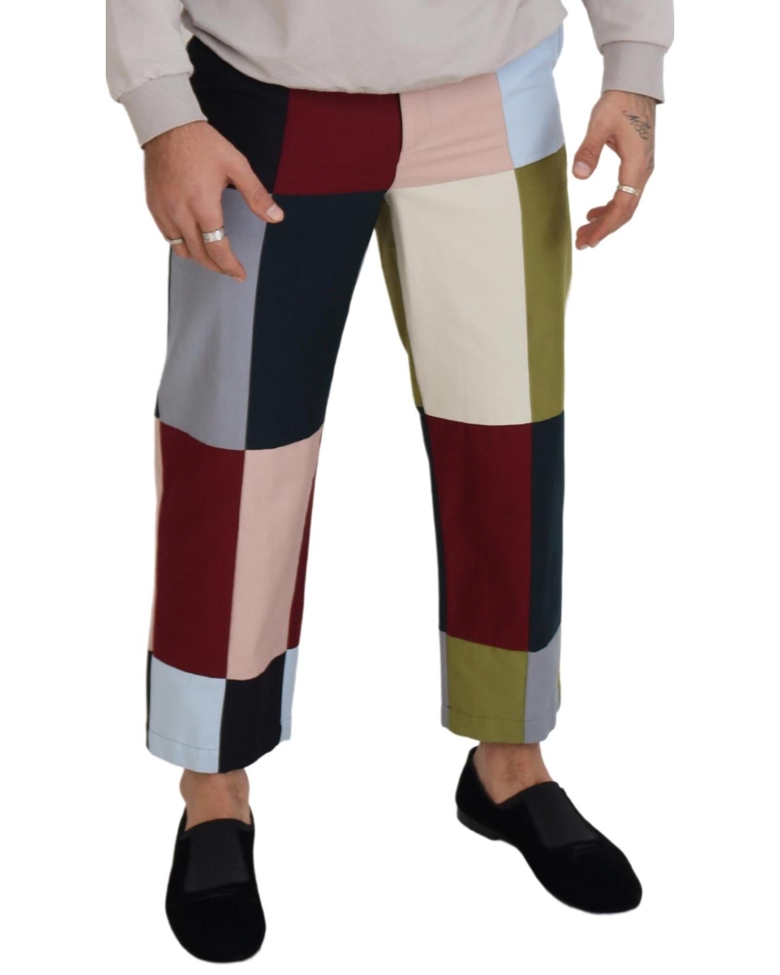 Dolce & Gabbana Patchwork Cotton Trousers for Men