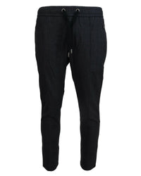 Dolce & Gabbana Men's Black Denim Jogger Pants 36 Gray