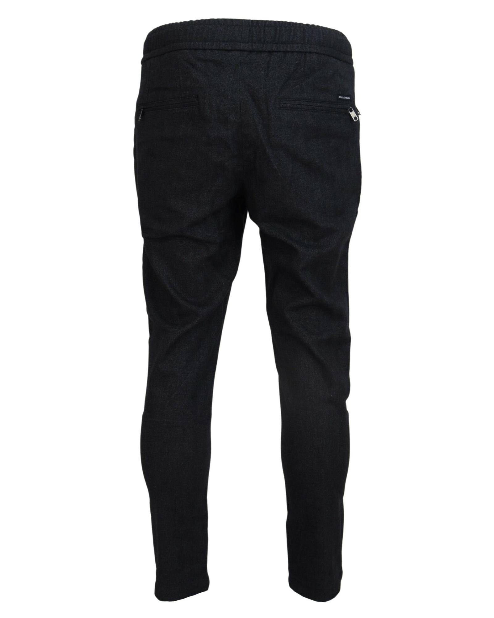 Dolce & Gabbana Men's Black Denim Jogger Pants