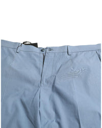 Dolce & Gabbana Blue Cotton Folded Hem Bermuda Shorts