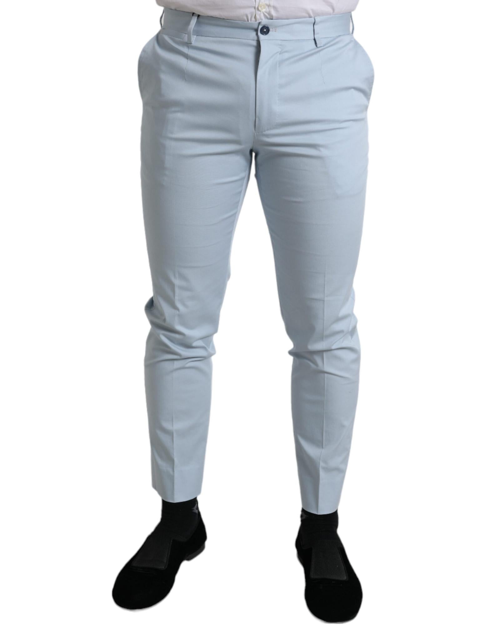 Dolce & Gabbana Classic Fit Chino Trousers in Light Blue Light Blue