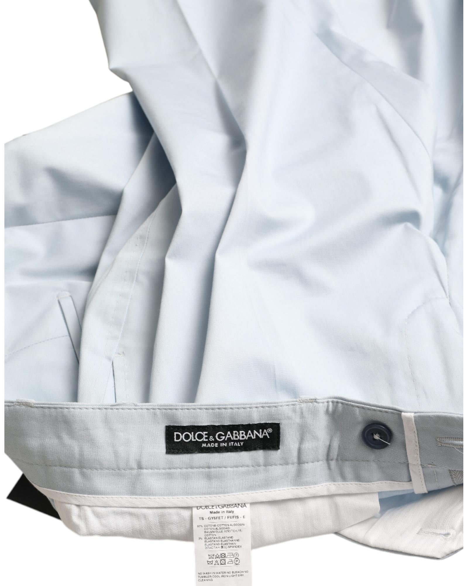 Dolce & Gabbana Classic Fit Chino Trousers in Light Blue
