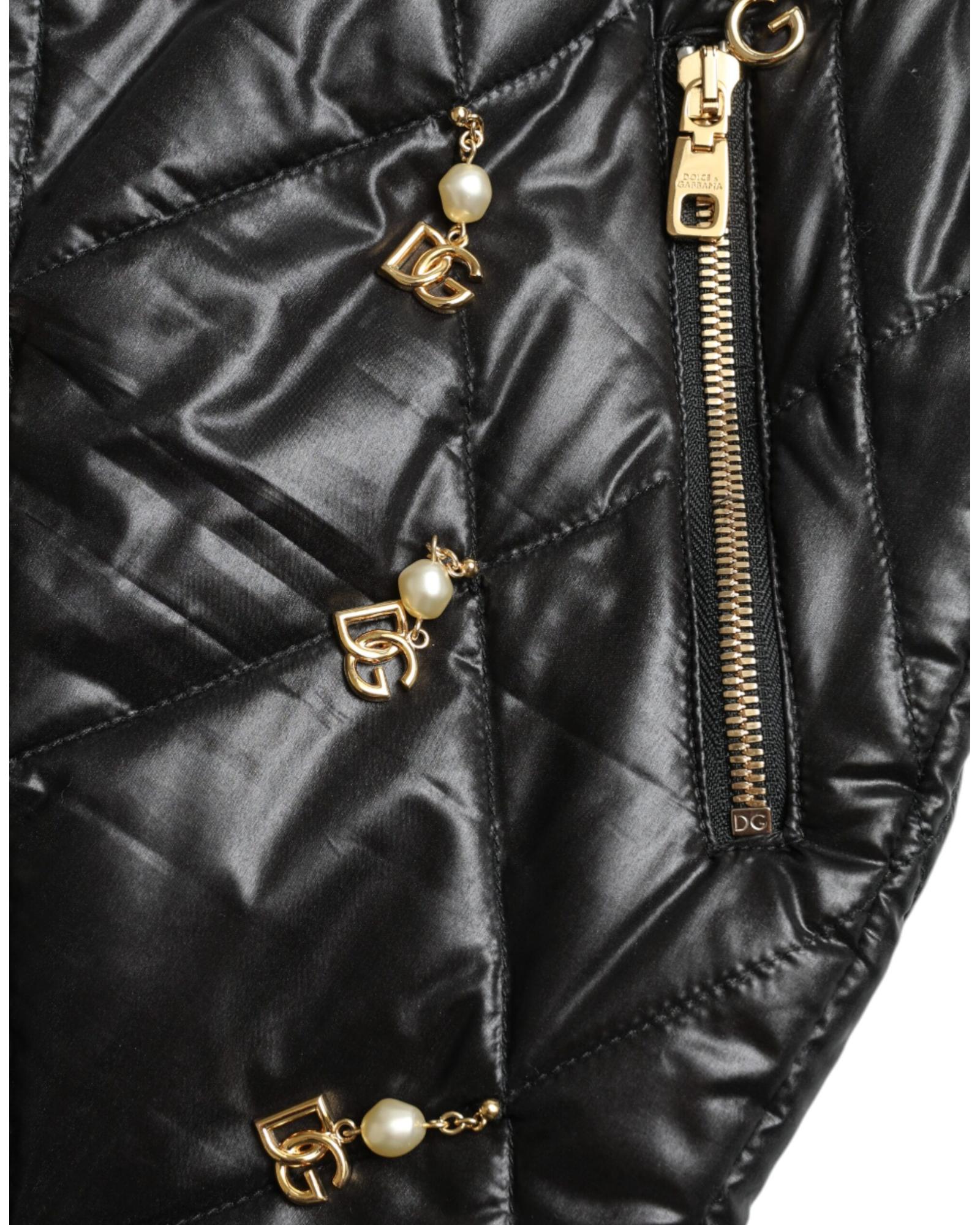 Dolce & Gabbana Quilted Shorts with DG Charms - Black