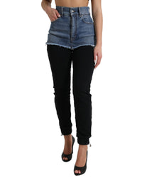 Dolce & Gabbana High Waist Denim Skirt 6 Black and Blue