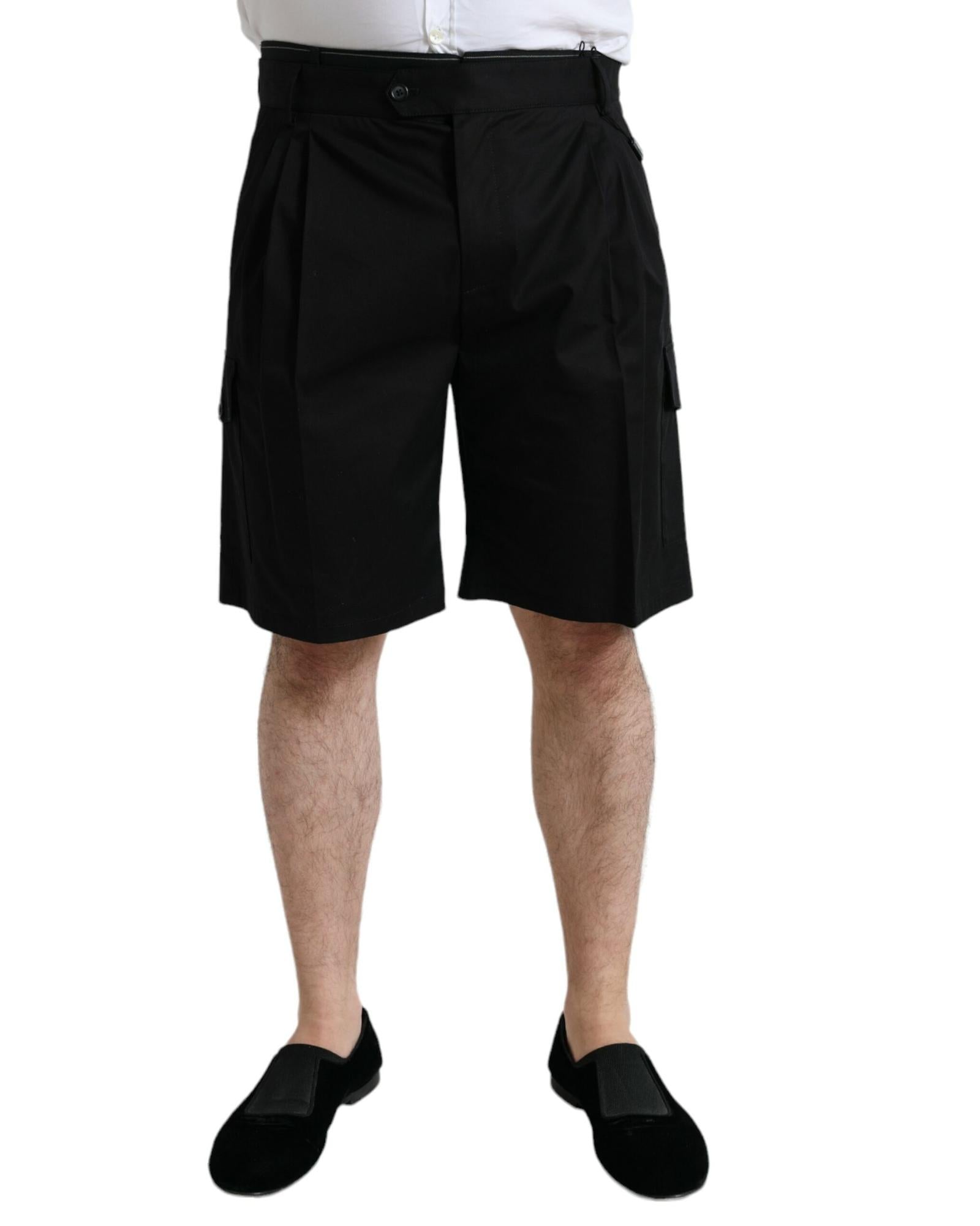 Dolce & Gabbana Mens Black Cargo Shorts Black