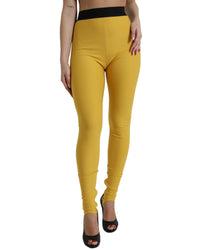 Dolce & Gabbana HighWaisted Mustard Yellow Leggings Women Jeans & Pants