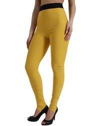 Dolce & Gabbana HighWaisted Mustard Yellow Leggings Women Jeans & Pants