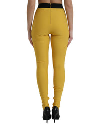 Dolce & Gabbana HighWaisted Mustard Yellow Leggings Women Jeans & Pants