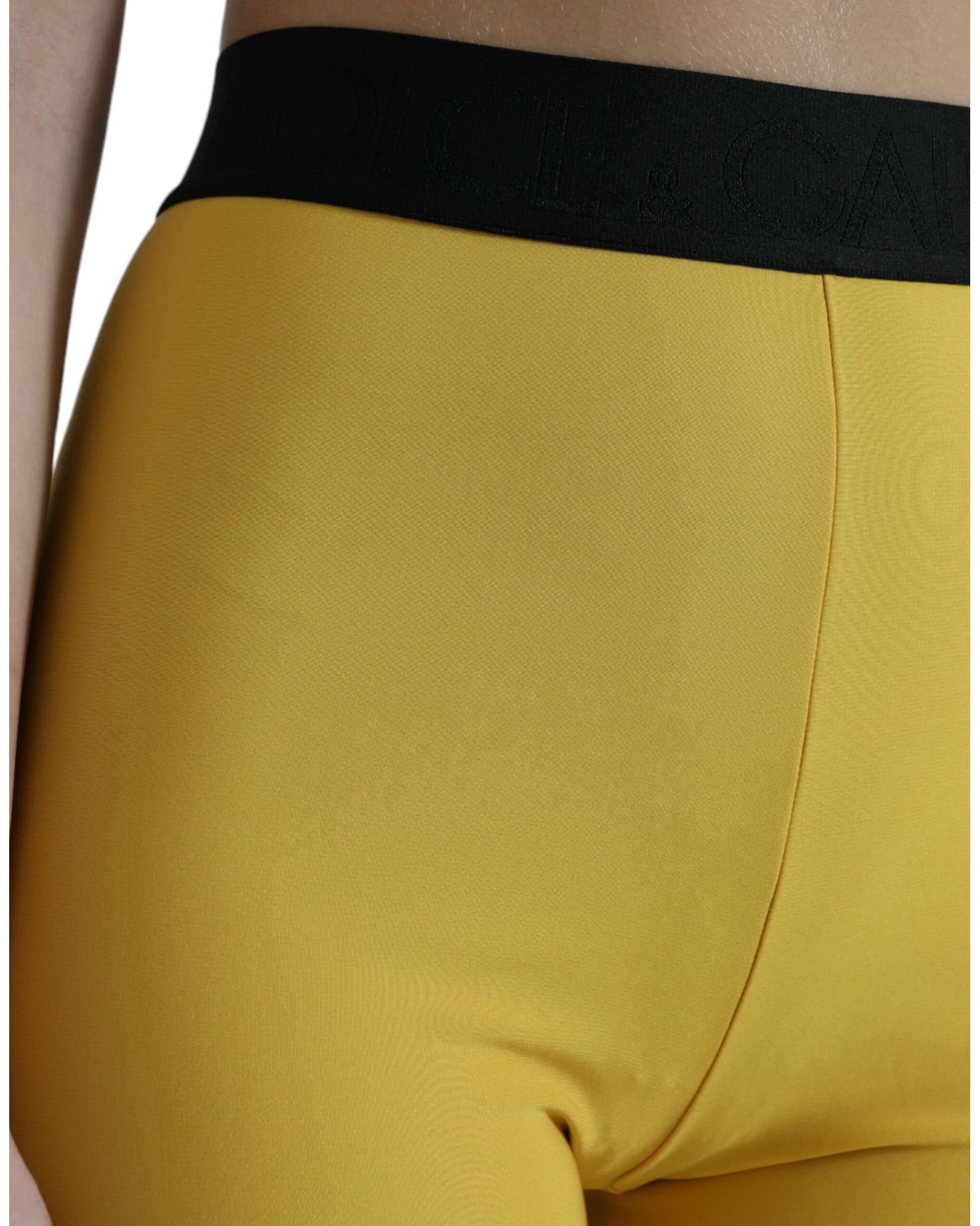 Dolce & Gabbana HighWaisted Mustard Yellow Leggings Women Jeans & Pants