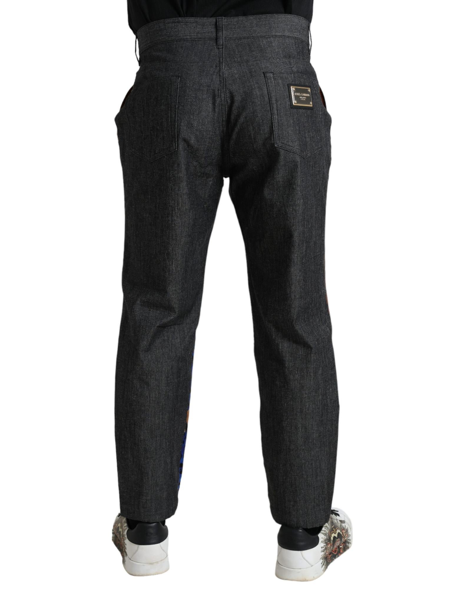 Dolce & Gabbana Tiger Print Silk Trousers for Men