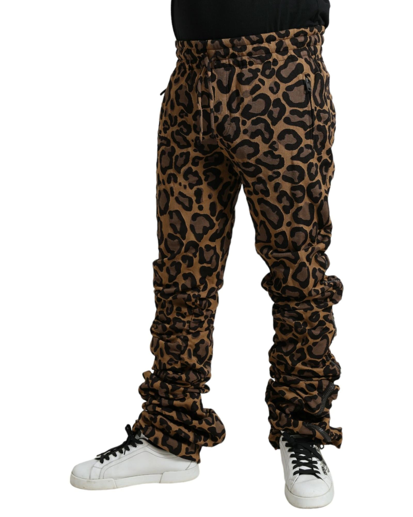 Dolce & Gabbana Leopard Jacquard Jogger Pants