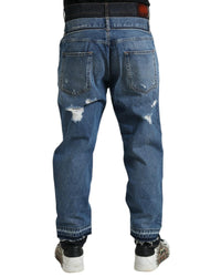 Dolce & Gabbana Men's Ripped Straight Leg Jeans