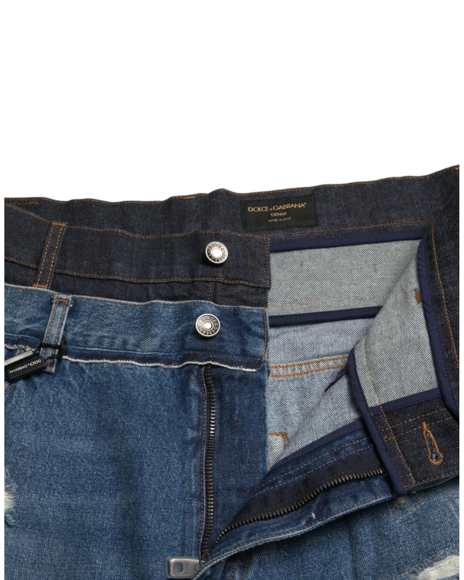 Dolce & Gabbana Men's Ripped Straight Leg Jeans