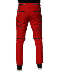 Dolce & Gabbana Zip Detail Pants Men Red