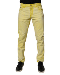 Dolce & Gabbana Straight Leg Jeans Men Yellow Pants 33 x 32 Yellow