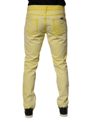 Dolce & Gabbana Straight Leg Jeans Men Yellow Pants