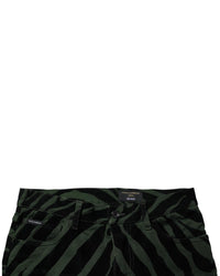 Dolce & Gabbana Zebra Print Casual Pants Men Black And Green