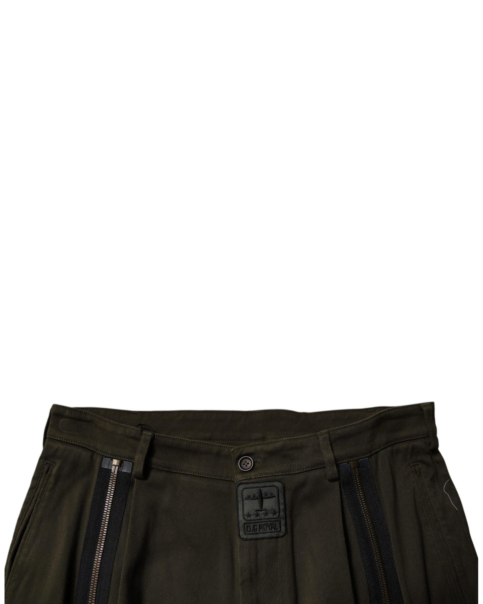 Dolce & Gabbana Zip Detail Cargo Pants Men Brown