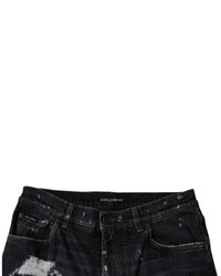 Dolce & Gabbana Ripped Denim Jeans Distressed Men Black Pants