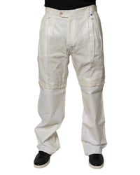 Dolce & Gabbana Tailored Dress Pants Embossed Design Men White 33 x 32 White